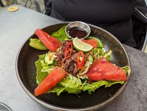 Mock duck salad at Manahatta Sheffield in Sheffield