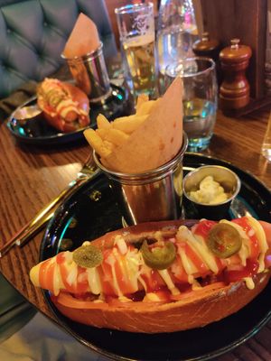 Vegan hot dogs at Manahatta Sheffield in Sheffield