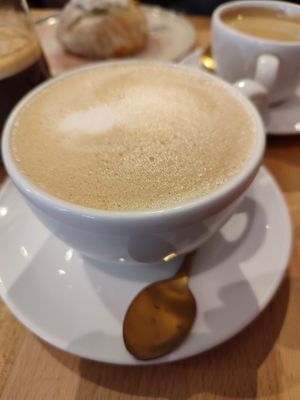 latte at Bun Bakery in Krakow