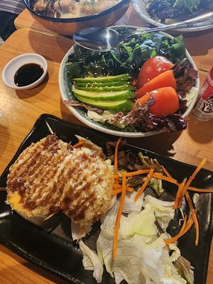 Tofu kutsu + salad at Veg Japan ベジジャパン in Bangkok