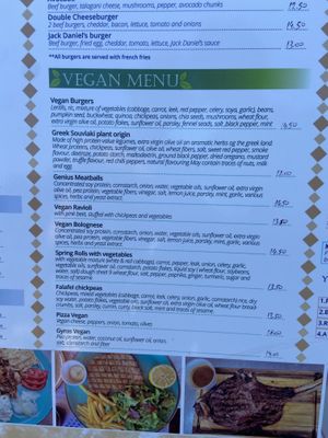 Menu  at Tásos in Zakynthos