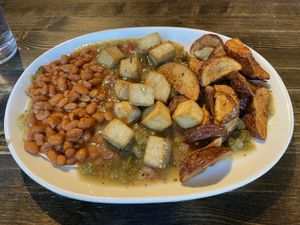 Vegan huevos rancheros !  at Flying Star Café in Albuquerque