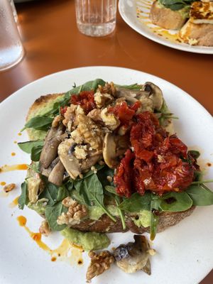 Avocado toast no halloumi or egg   at Elephant Shoe in Valletta