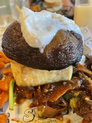 Tofu and portobello mushroom ‘burger'  at Elephant Shoe in Valletta