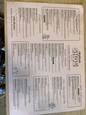 Menu  at Elephant Shoe in Valletta