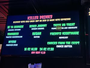 Killer Drinks Menu  at Roast The Dead Coffee in Yucaipa
