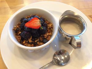 Fruit and granola for breakfast  at Petunia's Pies and Pastries in Portland