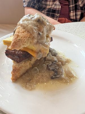 Scone breakfast sandwich   at Petunia's Pies and Pastries in Portland