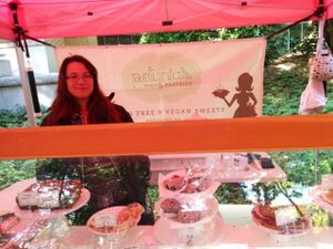 Petunias representing at Portlands Farmers Market. Thank you! at Petunia's Pies and Pastries in Portland