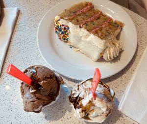 cake and ice cream!  at Petunia's Pies and Pastries in Portland