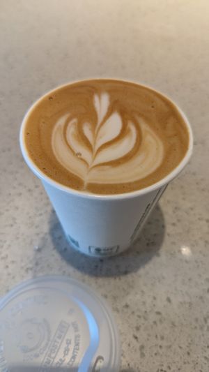 Latte with oat milk at Petunia's Pies and Pastries in Portland