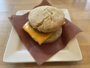 breakfast sandwich!  at Petunia's Pies and Pastries in Portland