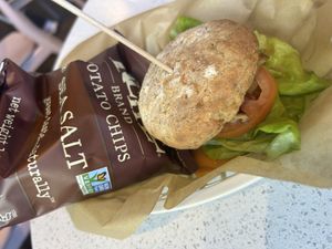 Shiitake burger  at Petunia's Pies and Pastries in Portland
