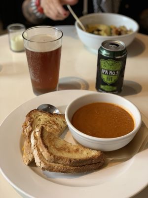 Grilled cheese and tomato soup at Petunia's Pies and Pastries in Portland