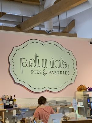 Store sign at Petunia's Pies and Pastries in Portland