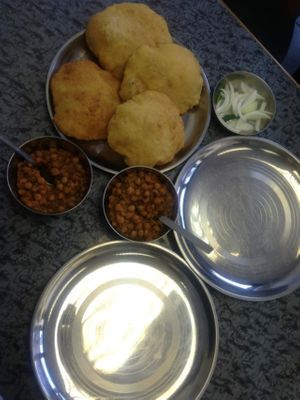 Veggie food at Shere Panjab in Leicester
