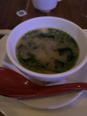 Miso soupp  at Morimoto Asia in Lake Buena Vista