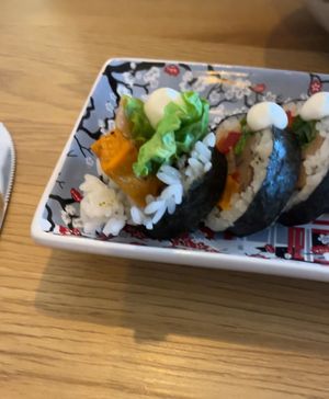 Vegan sushi roll  at Hlodufell Restaurant & Bar in Husavik