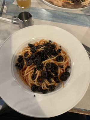 Gluten free Arrabbiata, lots of extra olives   at La Cucina  in 