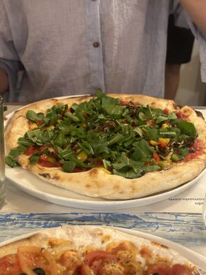 Veggie pizza, no mozzarella + rocket  at La Cucina  in 