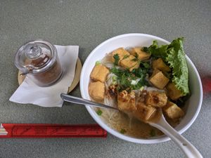 guay tiew vegan soup at Yes! Noodles in Fairbanks