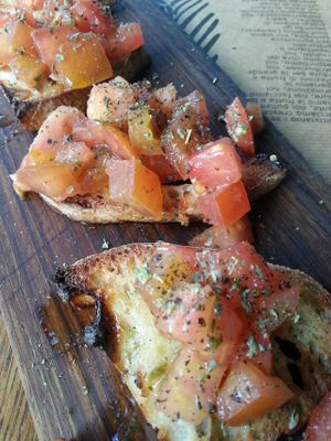 Bruscetta starter at Amico Bio - Holborn  in London