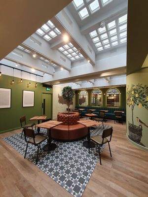 Upstairs seating (rear) at The Veg Box Cafe - London in North West London