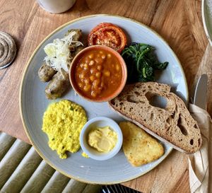 English Breakfast (“the full vegan”)  at The Veg Box Cafe - London in North West London