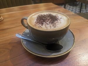 Capuccino at The Veg Box Cafe - London in North West London