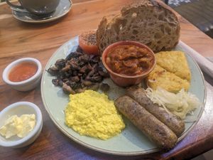 Full vegan breakfast at The Veg Box Cafe - London in North West London