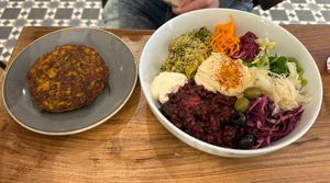 Buddha bowl and frittata   at The Veg Box Cafe - London in North West London