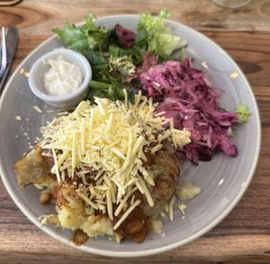 Baked potato with Smokey beans and cheese   at The Veg Box Cafe - London in North West London