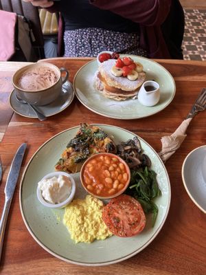 Pancakes and frittata   at The Veg Box Cafe - London in North West London