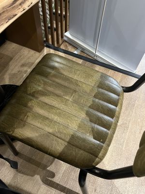 Leather chairs  at The Veg Box Cafe - London in North West London