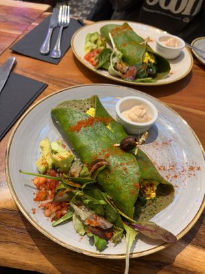 This is the tofu scramble ‘burrito’ - even more scrumptious than the photo makes it !! at The Veg Box Cafe - London in North West London
