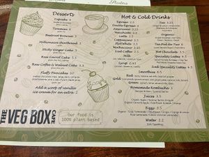 Dessert and drink menu   at The Veg Box Cafe - London in North West London