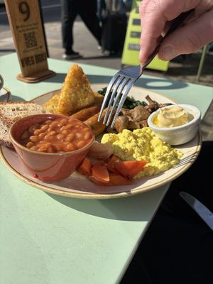 Full English minus tomatoes   at The Veg Box Cafe - London in North West London