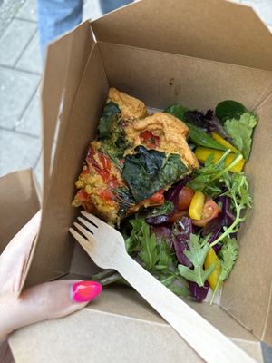 Frittata (the salad was in a separate box, it wasn’t just these leaves 😂)  at The Veg Box Cafe - London in North West London