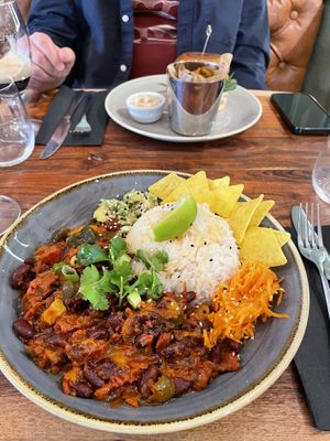 Mexican bean chilli  at The Veg Box Cafe - London in North West London