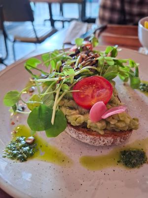 Avocado pea smash at The Veg Box Cafe - London in North West London
