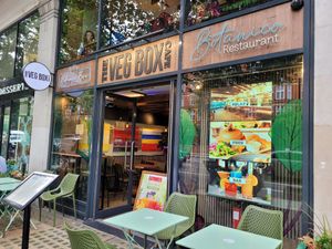 Restaurant front at The Veg Box Cafe - London in North West London