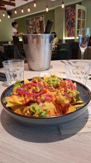 Guacamole vegan cheese nachos at The Veg Box Cafe - London in North West London