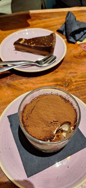 Millionaire shortbread and tiramisu at The Veg Box Cafe - London in North West London