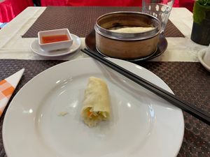 The spring rolls (steamed instead of fried). Just cabbage and a few bits of carrot. at Zhong Yi in Rome