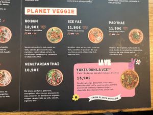 Vegan menu  at Pitaya  in Biarritz