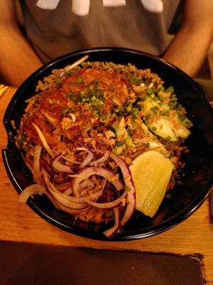 Fried rice with katsu at Pitaya  in Biarritz