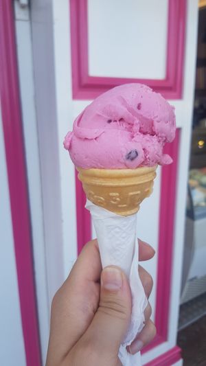 Blackcurrent sorbet ice cream at Chill At Planet Ice Cream in Scarborough