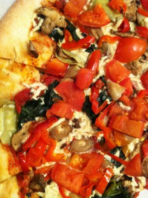 Vegan Veggie Pizza, with Diaya Cheese at The Pizza Cookery in Encino