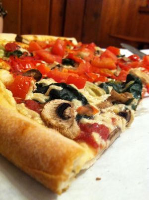 5 Veggie Vegan Pizza, with Diaya Cheese at The Pizza Cookery in Encino