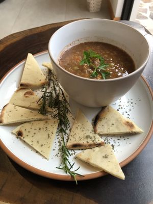 Lentil soup   at Cafe Kitsch in Panajachel